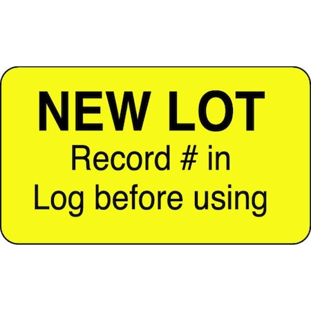 Roll Products Lot Label, 1 In. H, 1-3/4 In. W, PK1000, 141458 141458