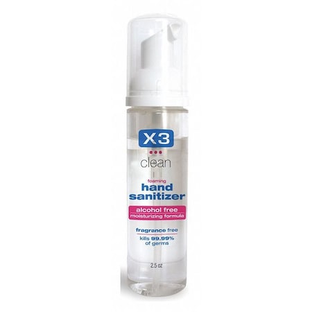X3 Hand Sanitizer, Size 2.5 oz., Foam 10002