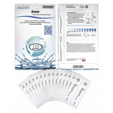 Industrial Test Systems Test Strips, Iron, 0-5ppm, PK30 480125