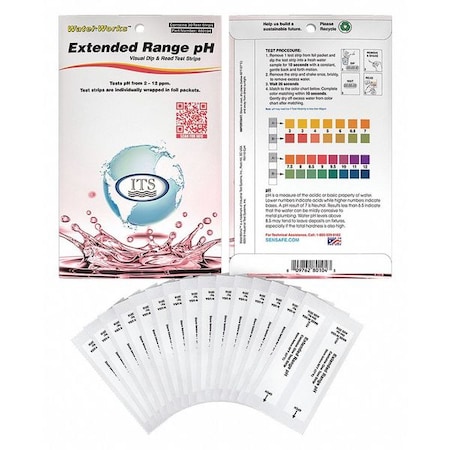 Industrial Test Systems Test Strips, pH, 2-12, PK30 480104