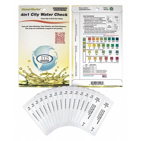 Industrial Test Systems Test Strips, 4-In-1 City Water Check, PK30 481113-30
