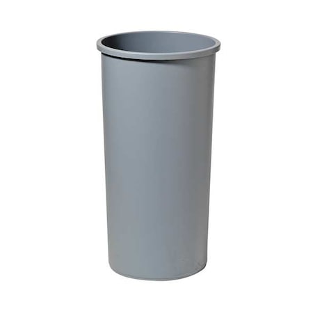 Rubbermaid Commercial Untouchable(R) 22 gal Round Indoor Plastic Can, Gray, None, Plastic, Not Applicable FG354600GRAY