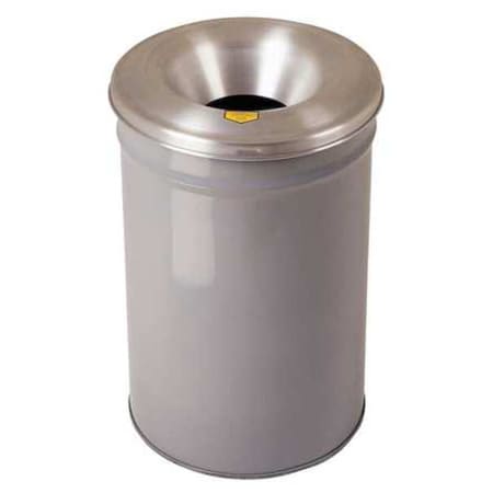 Justrite Cease-Fire 30 gal Round Indoor Metal Can, Gray, None, Steel, Not Applicable 26630G