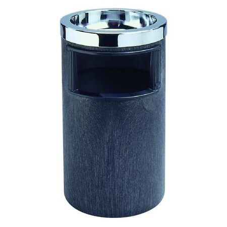 Rubbermaid Commercial 3-1/2 gal. Round Ash/Trash Can, Black, 12 1/2 in Dia, None, HDPE FG258600BLA