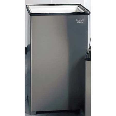 Rubbermaid Commercial 40 gal. Square Trash Can, Stainless Steel, None, Stainless Steel FGB1940SSRB