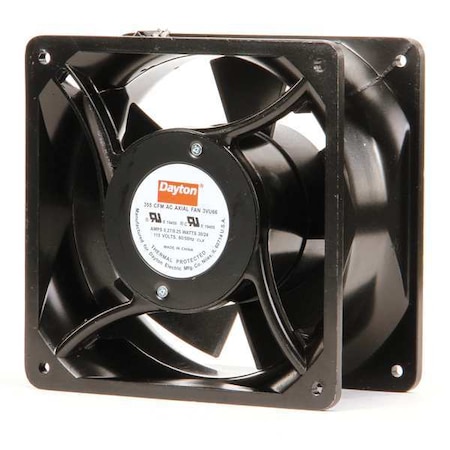 Dayton Standard Square Axial Fan, Square, 115V AC, 1 Phase, Cast Aluminum, 6 15/16 in W. 3VU66
