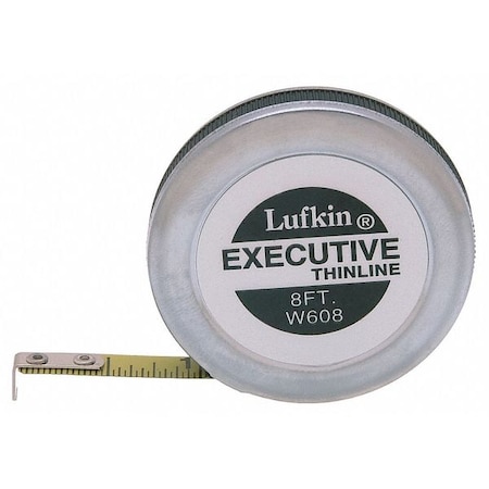 Crescent Lufkin 1/4" x 8' Executive Thinline Yellow Clad Pocket Tape Measure W608