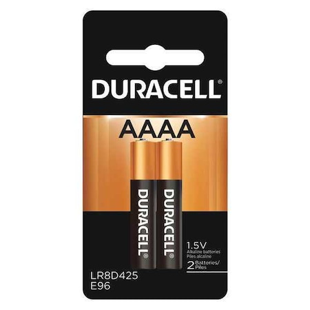 Duracell Coppertop AAAA Alkaline Battery, 1.5V DC, PK2 MX2500B2U