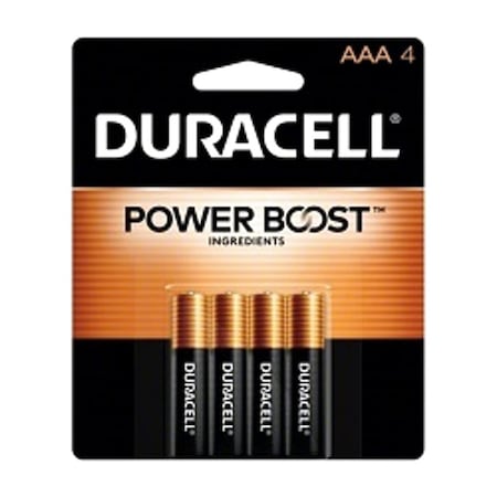 Duracell Coppertop AAA Alkaline Battery, 1.5V DC, PK4 MN2400B4Z
