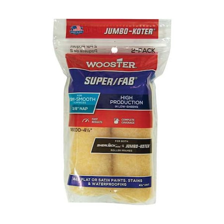 Wooster 4-1/2" Mini Paint Roller Cover, 3/8" Nap, Knit Fabric RR300-4 1/2