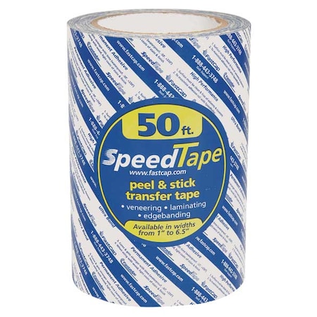 Fastcap Double Sided Film Tape, 6 1/2 in in W x 16 3/4 yd L, 5.5 mil Thick, 50 ft, Transparent STAPE.6.5"X50'