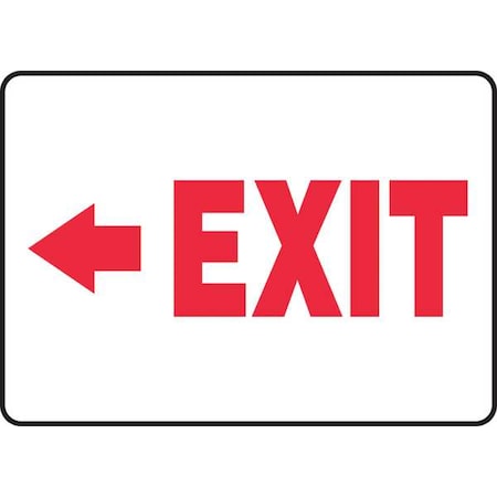 Accuform Exit Sign, Aluminum, 14" W, 10" H, Exit (Arrow Left), White MADM927VA