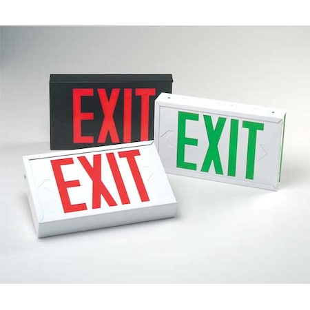 Big Beam Exit Sign, Black, 2 Face(s), LED, Universal Mount, Nickel Cadmium EXFL2RBB-U