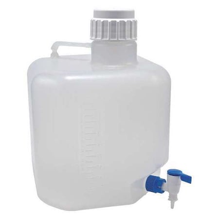 Zoro Select Carboy, 20 L Capacity - mL, 5.28 gal Capacity - oz, Screw On/Spigot Closure, polypropylene, White 3WDV7