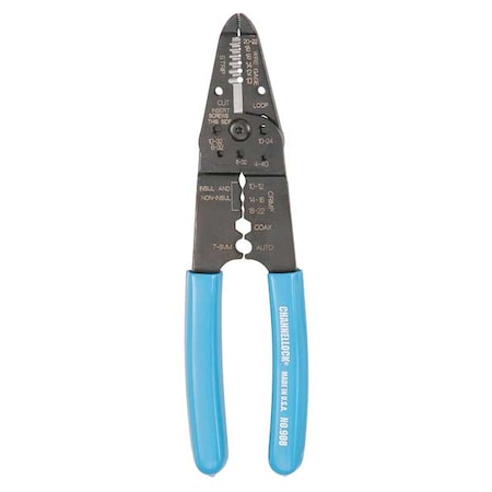 CHANNELLOCK 8 1/4 in Wire Stripper 22 to 10 AWG 908