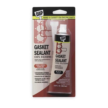 Dap Oil-Resistant Gasket Sealant, 2.8 oz, Black, Temp Range -40 to 400 Degrees F 00754