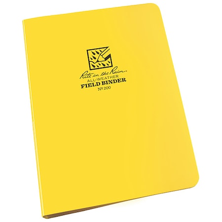 Zoro Select 1/2" Six Ring Field Round Binder, Yellow/Silver 200