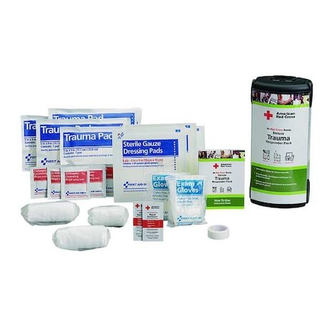 First Aid Only Trauma Responder Pack, Plastic Tube, 26 Components, 24 People Served RC-645