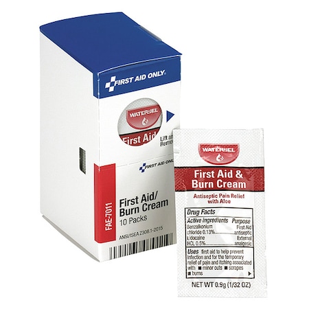 First Aid Only First Aid Kit Refill, First Aid Burn Cream, 10 Per Box FAE-7011