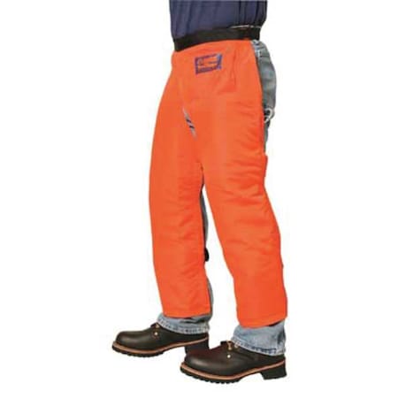 Deltaplus Chainsaw Chaps, Orange, Nylon, 24 in to 50 in Waist Size, 39 in Length WELJE94239