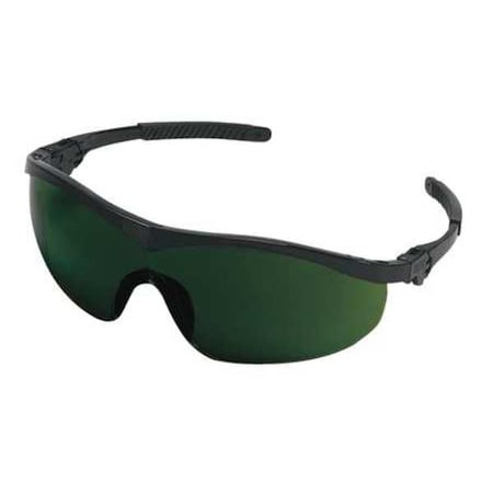 Mcr Safety ST1, Welding Safety Glasses, Anti-Scratch, Green Filter 5.0 Lens, Black Frame, Half Frame ST1150