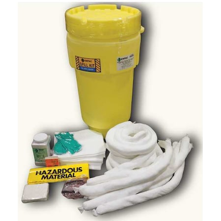 Enpac Spill Kit, 31 gal Volume Absorbed per Kit, 50 gal Capacity, Drum, Yellow, 67 1350-YE