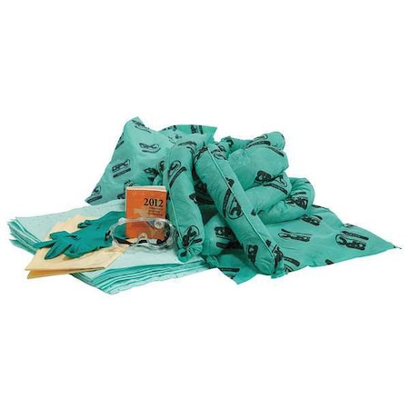 Brady Spill Kit Refill, 17 gal Volume Absorbed per Kit, 20 gal Capacity, Refill, Green SKH20-R