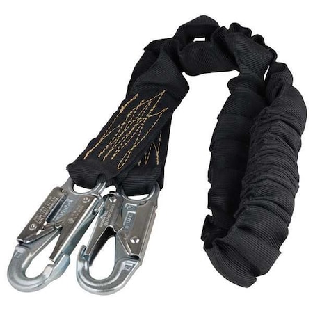 Honeywell Miller Manyard(TM) II Arc Flash Rated Shock Absorbing Lanyard, 6 ft. Length, Snap Hook, Steel, 1 Leg(s) 216MK-Z7/6FTBK