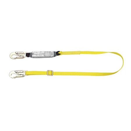 Msa Safety Shock-Absorbing Lanyard, 6 ft., Yellow 10072474