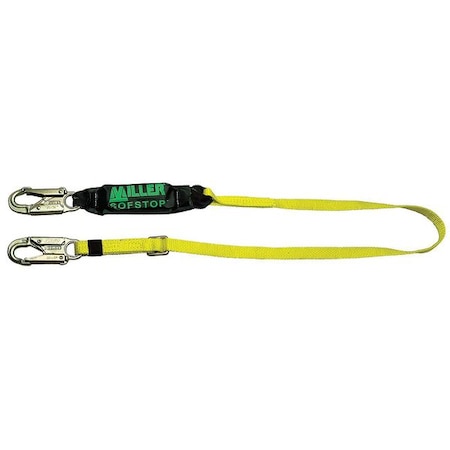 Honeywell Miller SofStop(TM) Shock Absorbing Lanyard, 4 ft. to 6 ft. Length, Snap Hook, Steel, 1 Leg(s) 910WLS-Z7/6FTYL