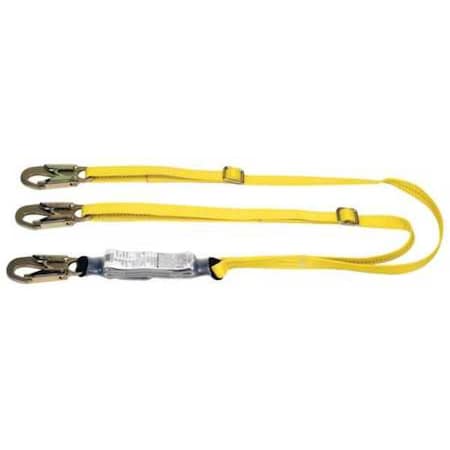 Msa Safety Shock-Absorbing Lanyard, 6 ft., Yellow 10073708