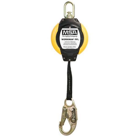 Msa Safety Fall Limiter, 12 ft., Black, Yellow 10093354