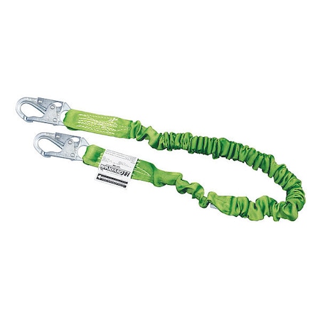Miller Manyard(TM) II Shock Absorbing Lanyard, 5 ft. Length, Snap Hook, Steel, 1 Leg(s) 216M-Z7/5FTGN