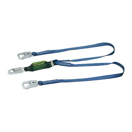 Miller Miller Shock Absorbing Lanyard, 6 ft. Length, 2 Leg(s), 310 lb. Weight Capacity 8798BD/6FTBL