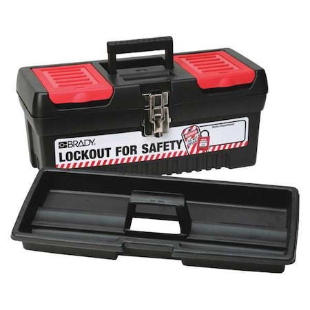 Brady Lockout Tool Box, Polypropylene, 16-13/64" Width, 7-13/16" Height 105906
