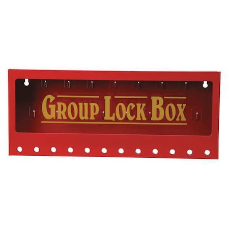 Brady Group Lockout Box, 12 Locks Max, Red 105715