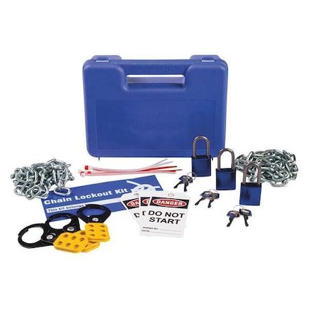 Brady Portable Lockout Kit, Filled, Alike LK042B-BLUE