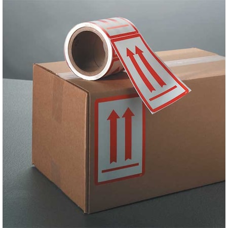 Zoro Select 4" x 6" White Shipping Labels, Arrows (This Side Up), Pk500 3WRX7