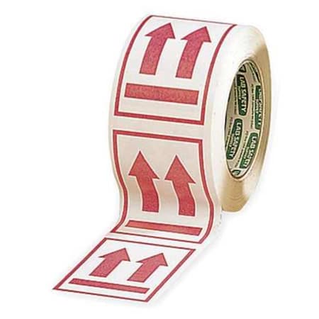 Zoro Select 4" x 6" White Shipping Labels, Up Arrows, Pk500 3WRW6