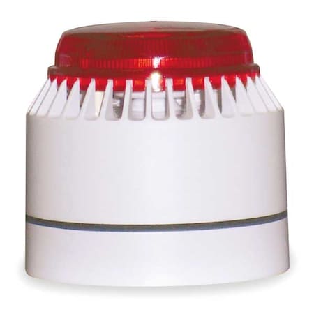 Federal Signal Horn Strobe, Siren, Continuous, 18 to 28V DC, 82 to 100dB at 10 ft, ABS, Plastic, White/Red LP7-18-30R