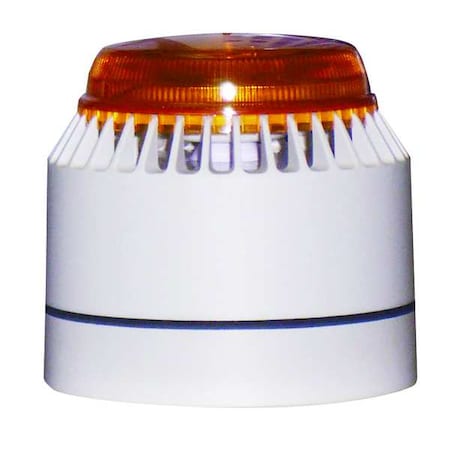 Federal Signal Horn Strobe, Siren, Continuous, 18 to 28V DC, 82 to 100dB at 10 ft, ABS, Plastic, White/Amber LP7-18-30A