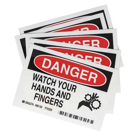 Brady Equipment Label, 3-1/2 In. H, 5 In. W, PK5 86150