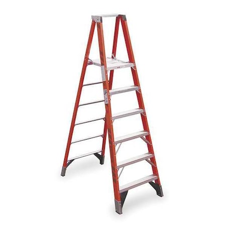 Werner 8 ft Fiberglass Platform Stepladder, 375 lb Capacity P7406