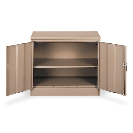 Tennsco Shelving Storage Cabinet, 30 in H, 36 in W, 18 in D, Swing, Keyed, Sand, 2 Shelves, 0 Drawers 1430 SAND