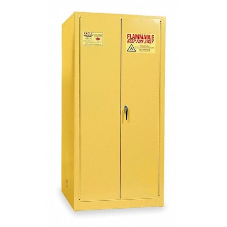 Eagle Mfg Hazardous Material Storage Cabinet, 55 gal, 1 Shelves, Steel, 34 in W x 65 in H x 34 in D, Yellow 1926X