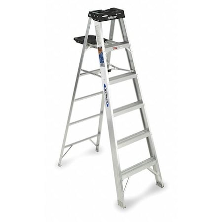 Werner 6 ft Aluminum Stepladder, 300 lb Capacity 376