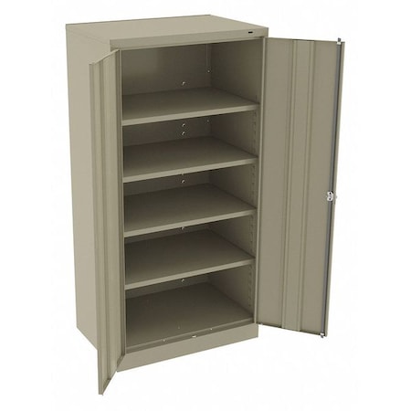 Tennsco Shelving Storage Cabinet, 72 in H, 36 in W, 24 in D, Swing, Keyed, Sand, 4 Shelves, 0 Drawers 1480 SD