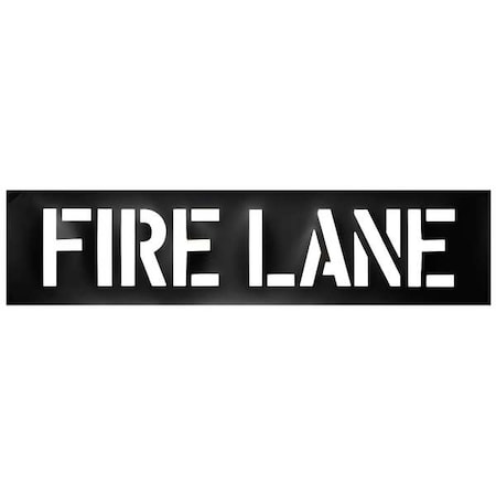 Zoro Select Traffic Stencil, Message, Fire Lane, 12 in Character Height, Not Applicable Font, Plastic, Black 3W628