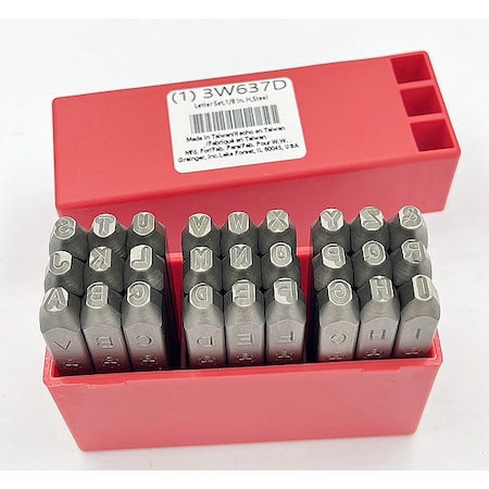 Zoro Select Hand Stamp Kit, Letter Set 3W637