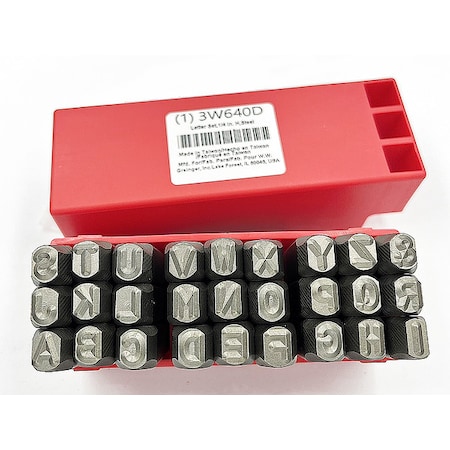 Zoro Select Hand Stamp Kit, Letter Set 3W640